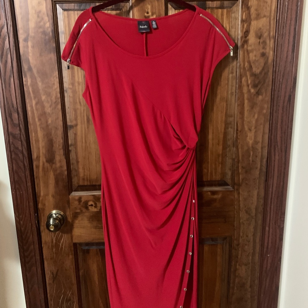 Beautiful red dress.